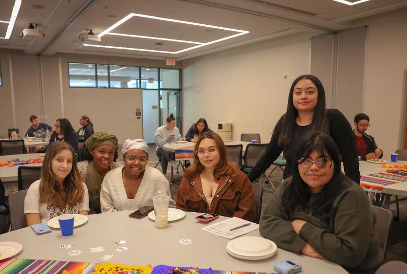 students gathered at a table